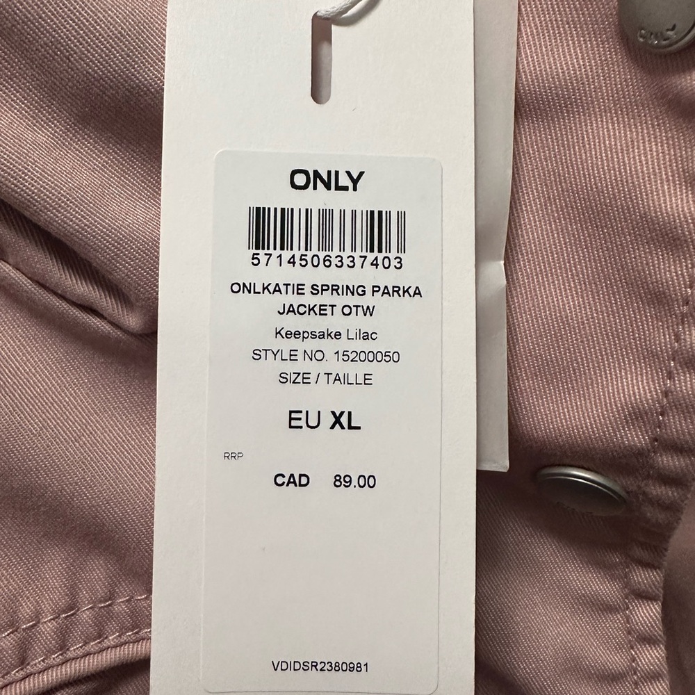 ONLY Women's Pink Hooded Utility Jacket - Picture 3 of 3